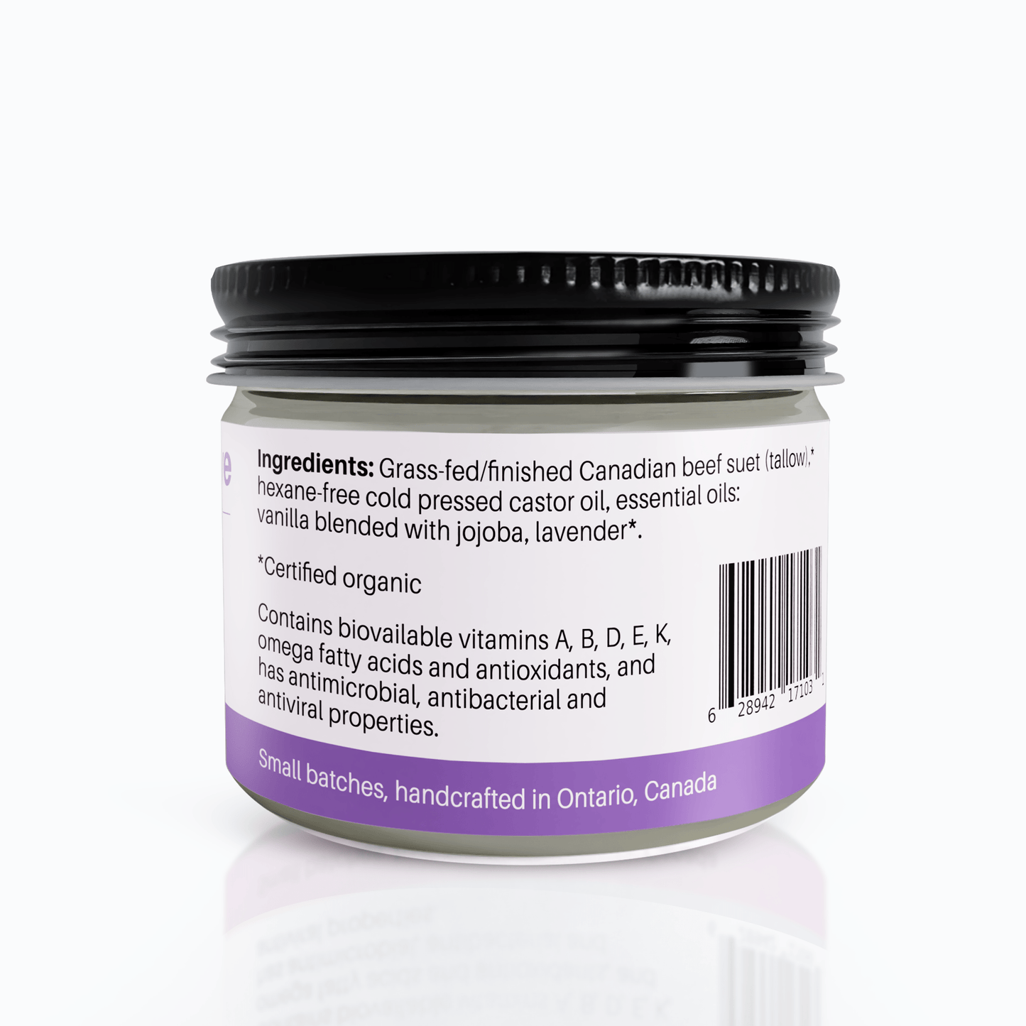 Lavender Love, Face and Body Cream Vanilla and Lavender Organic Grass-Fed Tallow 60 ml