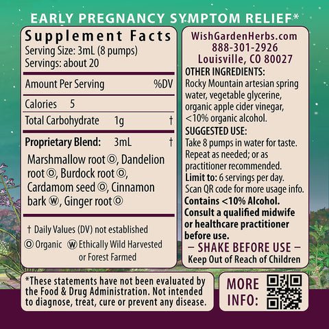Wishgarden Herbs Morning Sickness Nausea Relief
