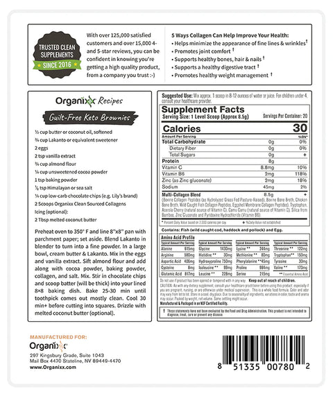 Organixx Clean Sourced Collagens 6oz (170g)