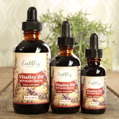 Earthley Vitality Oil -- with Black Seed Oil {Black Liver Oil} (4 OZ)