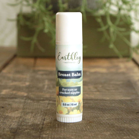 Earthley Breast Balm Herbal Salve With Candelilla Wax (0.5 oz Stick)