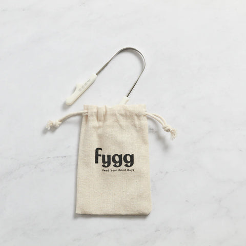 Fygg All-Ages Stainless Steel Tongue Scraper with Travel Pouch