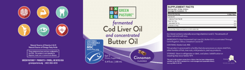 Green Pasture Fermented Cod Liver & Concentrated Butter Oil (Cinnamon)