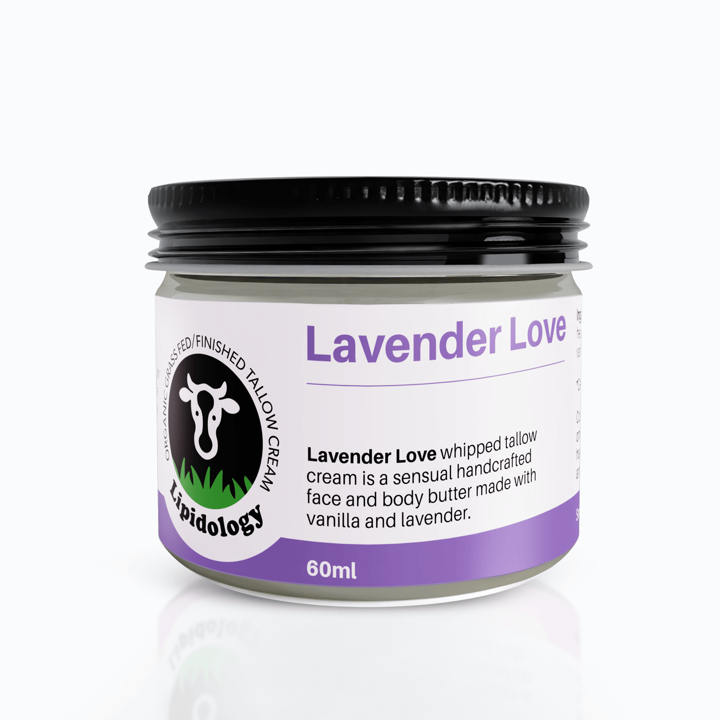 Lavender Love, Face and Body Cream Vanilla and Lavender Organic Grass-Fed Tallow 60 ml