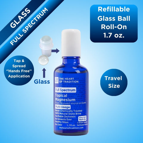 Heart Of Traditions Full Spectrum Topical Magnesium with Glass Ball Roll-On (1.7 oz.)