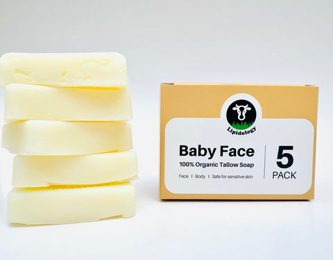 Lipidology Organic Unscented Tallow Soap 5 PACK, 300 g