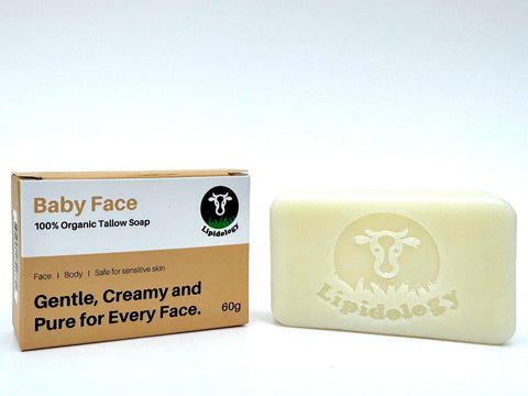 Lipidology Organic Unscented Tallow Soap, Single 60 g