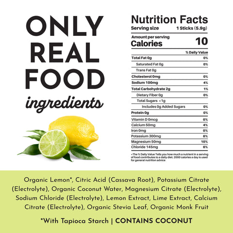 Just Ingredients Lemon Lime Electrolytes Stick