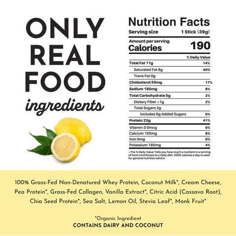 Just Ingredients Lemon Swish Protein Powder Stick