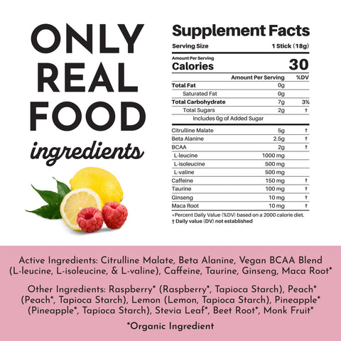 Just Ingredients Raspberry Lemonade Pre-Workout Stick