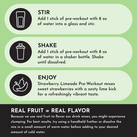 Just Ingredients Strawberry Limeade Pre-Workout Stick