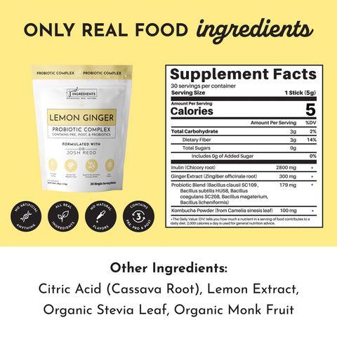 Just Ingredients Lemon Ginger Probiotic