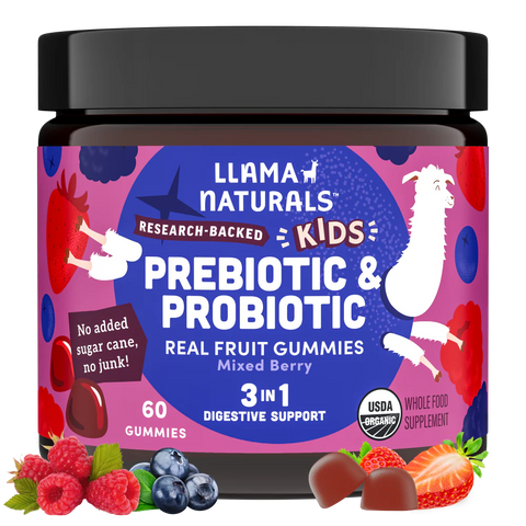 Llama Naturals Kids Prebiotic & Probiotic Gummies, Mixed Berry (60 ct)
