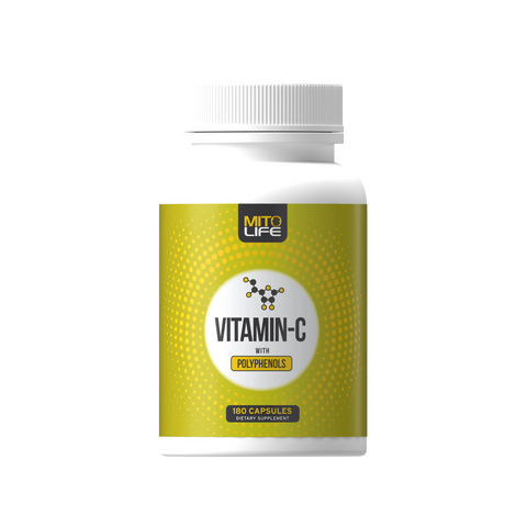 MitoLife VITAMIN C WITH POLYPHENOLS (180 Count - DOM 10/22)