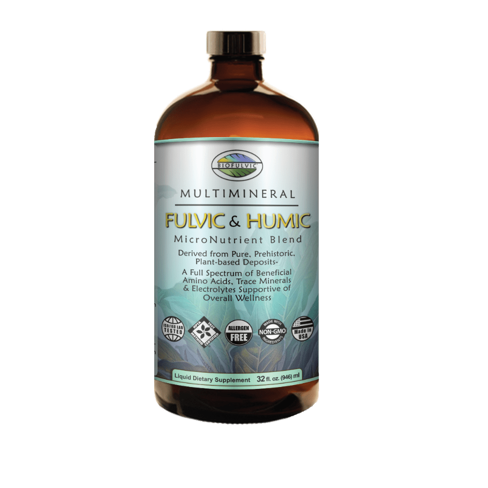 MultiMineral Fulvic & Humic MicroNutrient Blend Brown Glass
