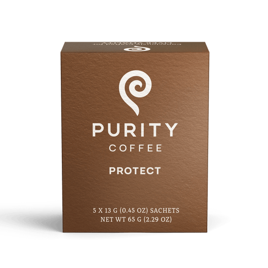 Purity Organic Coffee Protect: Light-Medium Roast Single-Serve Coffee Sachets