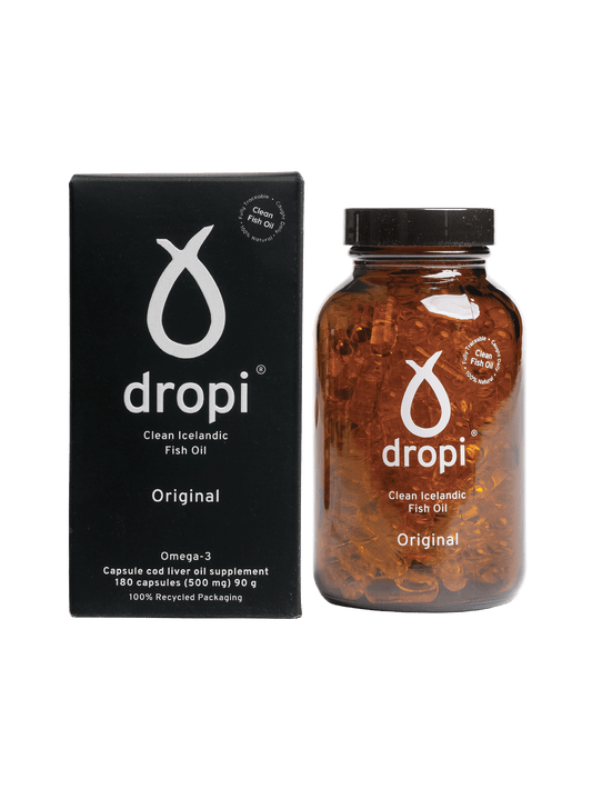 Dropi, Pure Icelandic Extra Virgin Cod Liver Oil Original- 180 Capsules