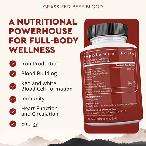 Ancestral Supplements Grass Fed Blood Vitamins & Supplements Ancestral Supplements