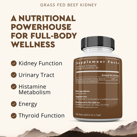 Ancestral Supplements Grass Fed Beef Kidney Vitamins & Supplements Ancestral Supplements
