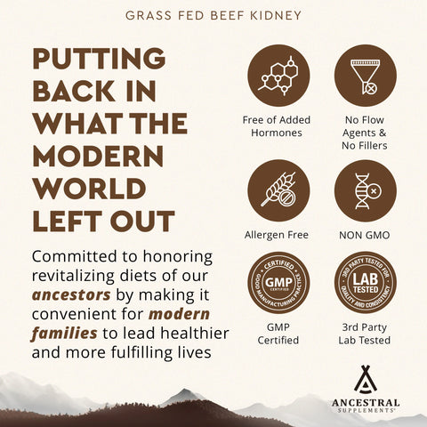 Ancestral Supplements Grass Fed Beef Kidney Vitamins & Supplements Ancestral Supplements