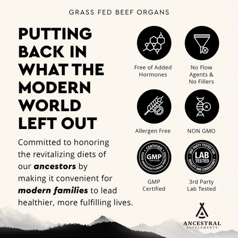 Ancestral Supplements Grass Fed Beef Organs Vitamins & Supplements Ancestral Supplements