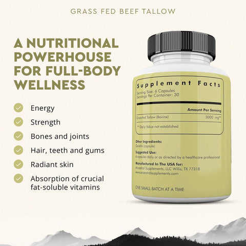 Ancestral Supplements Grass Fed Beef Tallow Beef Tallow Supplement Ancestral Supplements