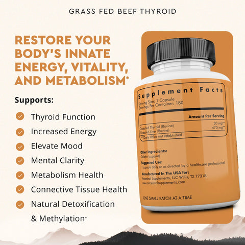 Ancestral Supplements Grass Fed Beef Thyroid Vitamins & Supplements Ancestral Supplements