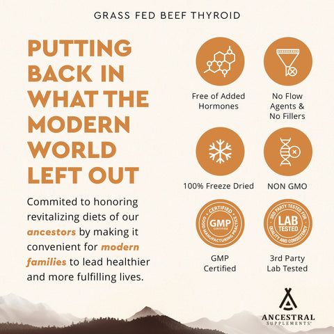 Ancestral Supplements Grass Fed Beef Thyroid Vitamins & Supplements Ancestral Supplements