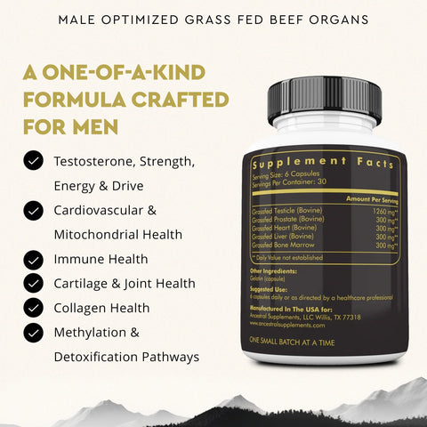 Ancestral Supplements MOFO: Male Optimization Formula with Grass Fed Beef Organs Vitamins & Supplements Ancestral Supplements