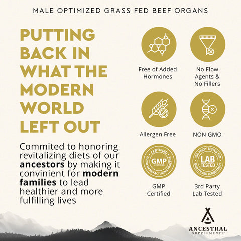 Ancestral Supplements MOFO: Male Optimization Formula with Grass Fed Beef Organs Vitamins & Supplements Ancestral Supplements