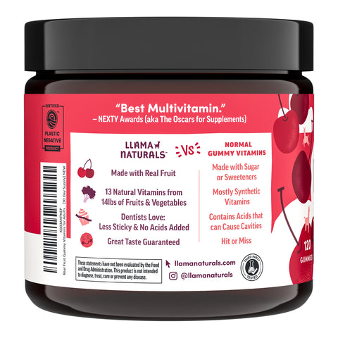 Llama Naturals Organic Adult Multivitamin Gummies - Cherry (120 CT)