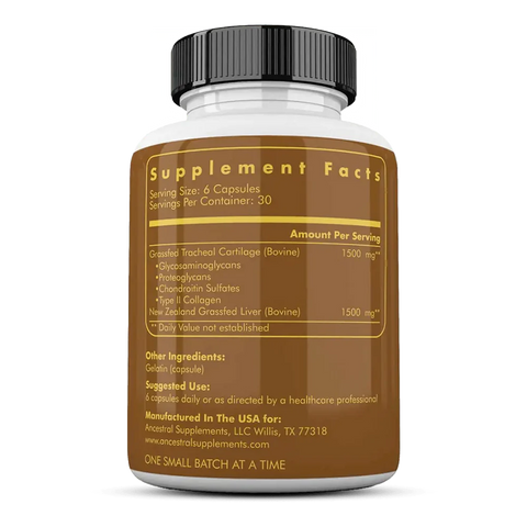 Ancestral Supplements Grass Fed Bovine Tracheal Cartilage