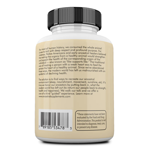 Ancestral Supplements Grass Fed Desiccated Beef Liver (180 Capsules)