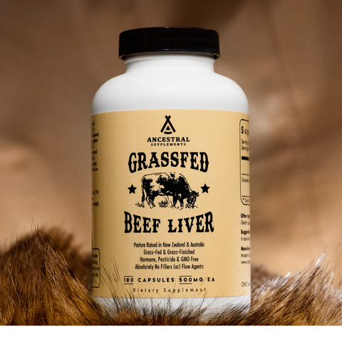 Ancestral Supplements Grass Fed Desiccated Beef Liver (180 Capsules)