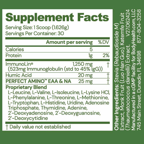 BodyHealth Gut Restore (30 Servings) — supplement facts label