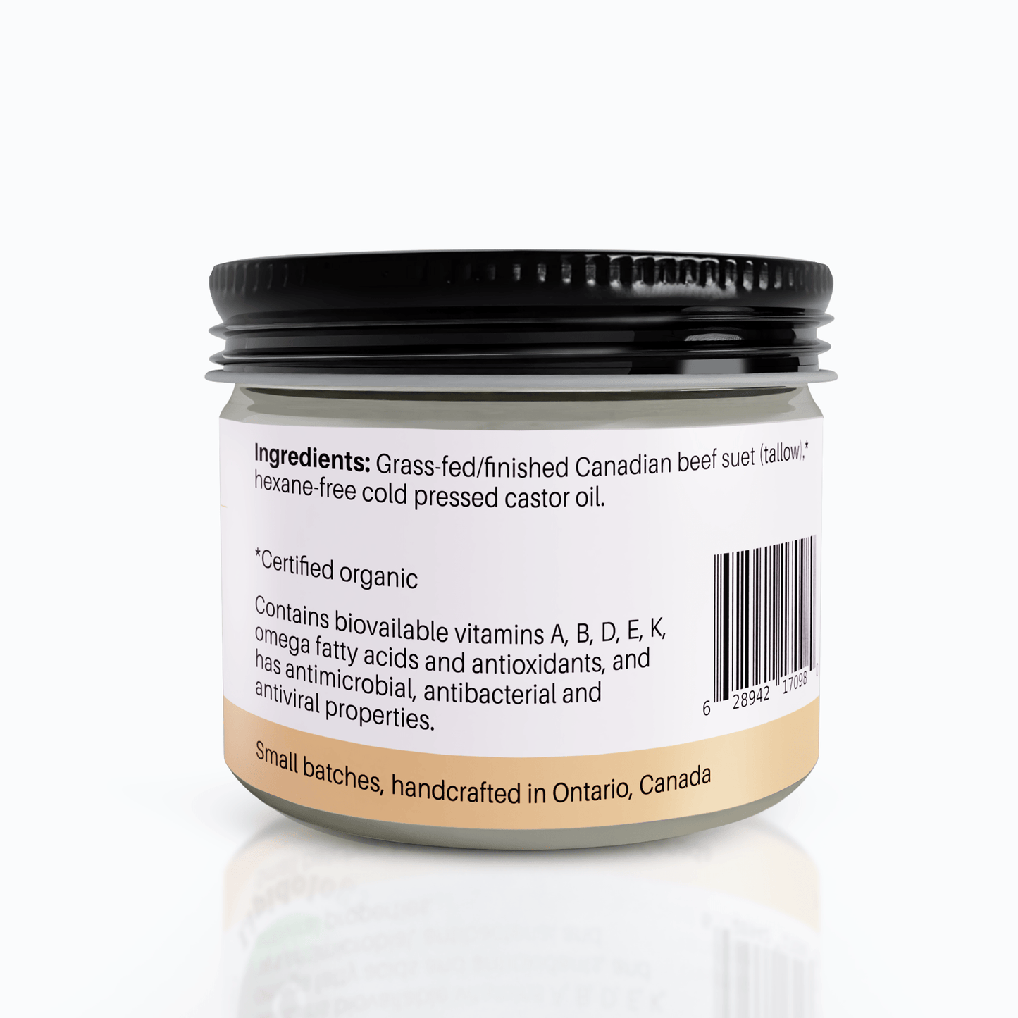 Nude Face and Body Cream, Unscented, Organic Grass-Fed/Finished Tallow, 60 ml