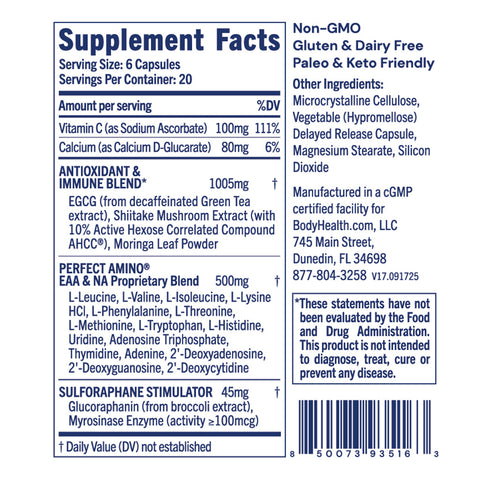 BodyHealth Cellular Guard (120 Capsules) — supplement facts label