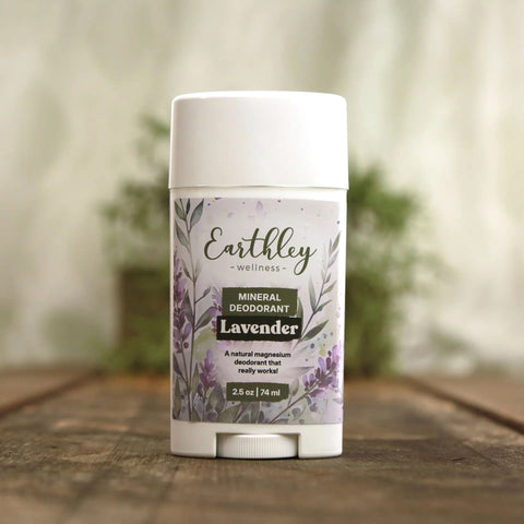 Earthley Mineral Deodorant (2.5 OZ) (LAVENDER) (With Candelilla Wax) Deodorant Earthley