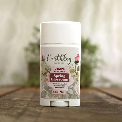 Earthley Mineral Deodorant (2.5 OZ) (SPRING BLOSSOMS) (With Candelilla Wax) Deodorant Earthley