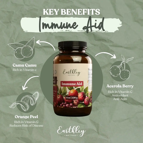 Earthley Immune Aid Vitamin C Powder (8 OZ) vitamin C supplement Earthley