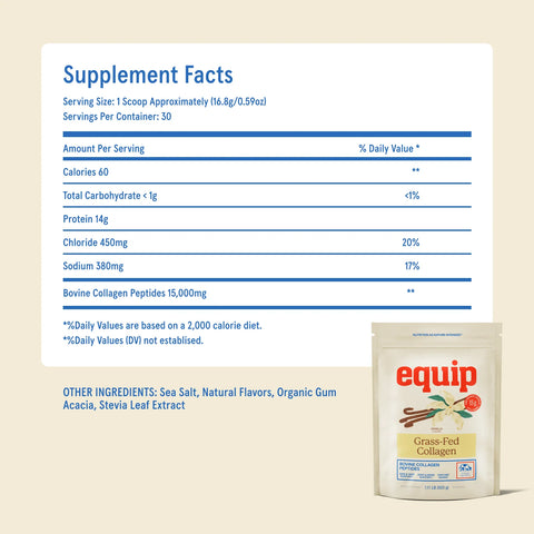 Equip Grass-Fed Collagen - Vanilla Protein Powder and Collagen Equip Foods