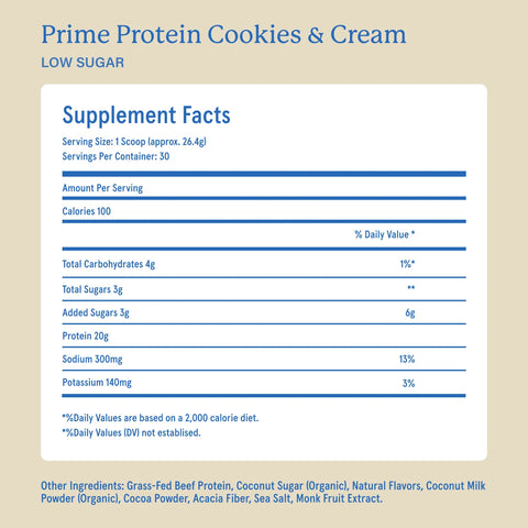 Equip Prime Protein Cookies & Cream (Stevia Free) Dietary Supplement Equip Foods