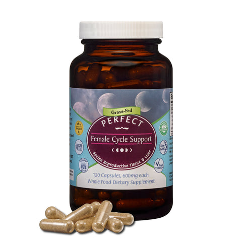 Perfect Female Cycle Support - 120 Capsules - A Blend of 4 Bovine Organ Glandulars