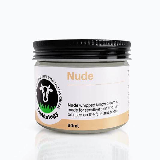 Nude Face and Body Cream, Unscented, Organic Grass-Fed/Finished Tallow, 60 ml