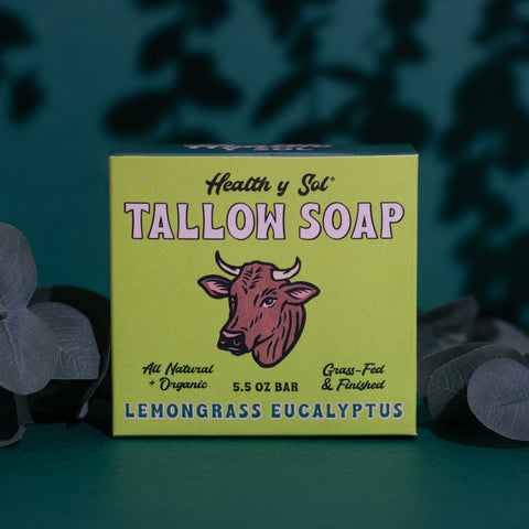 Grass Fed Tallow Bar Soap - Lemongrass Eucalyptus