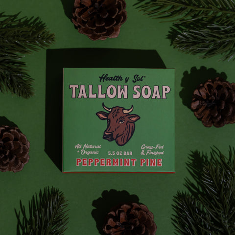 Grass Fed Tallow Bar Soap - Peppermint Pine