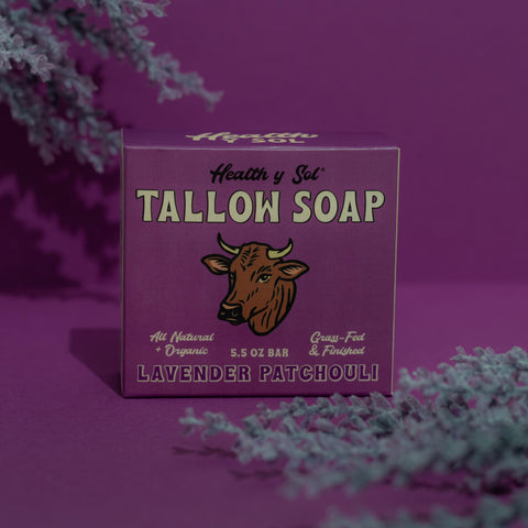 Grass Fed Tallow Bar Soap - Lavender Patchouli