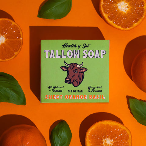 Grass Fed Tallow Bar Soap - Sweet Orange Basil