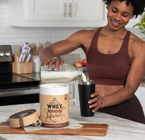 Heart and Soil Grass-Fed Whey Chocolate Sea Salt Protein Powder Heart and Soil