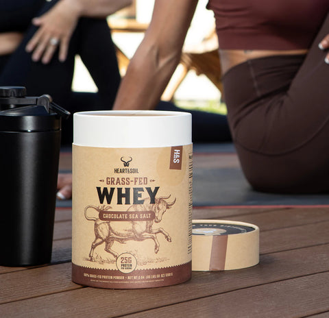 Heart and Soil Grass-Fed Whey Chocolate Sea Salt Protein Powder Heart and Soil